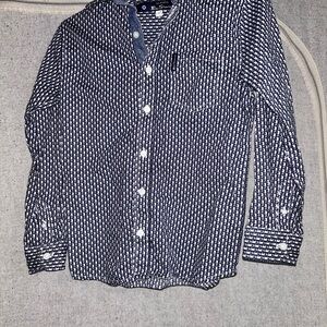 Boys Ben Sherman Navy Patterned Shirt
